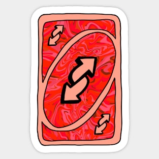 Trippy red Uno reverse card Sticker